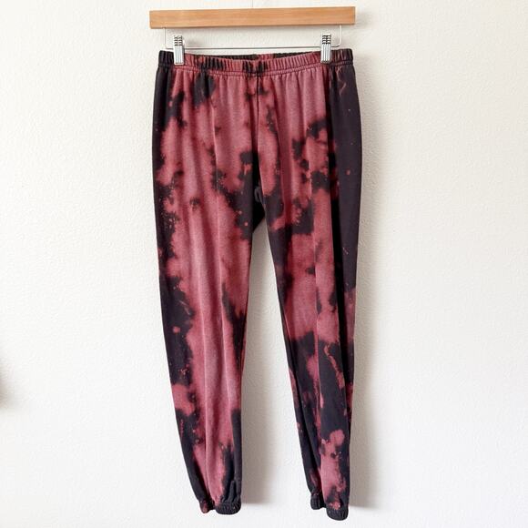 SPIRITUAL GANGSTER | Perfect Sweatpant Black Maroon Mauve Tie Dye | Size XS - Picture 1 of 7